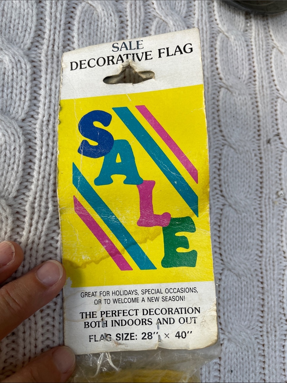 New old stock SALE Decorative Flag - Bright Yellow Graphic unopened in bag 28x40
